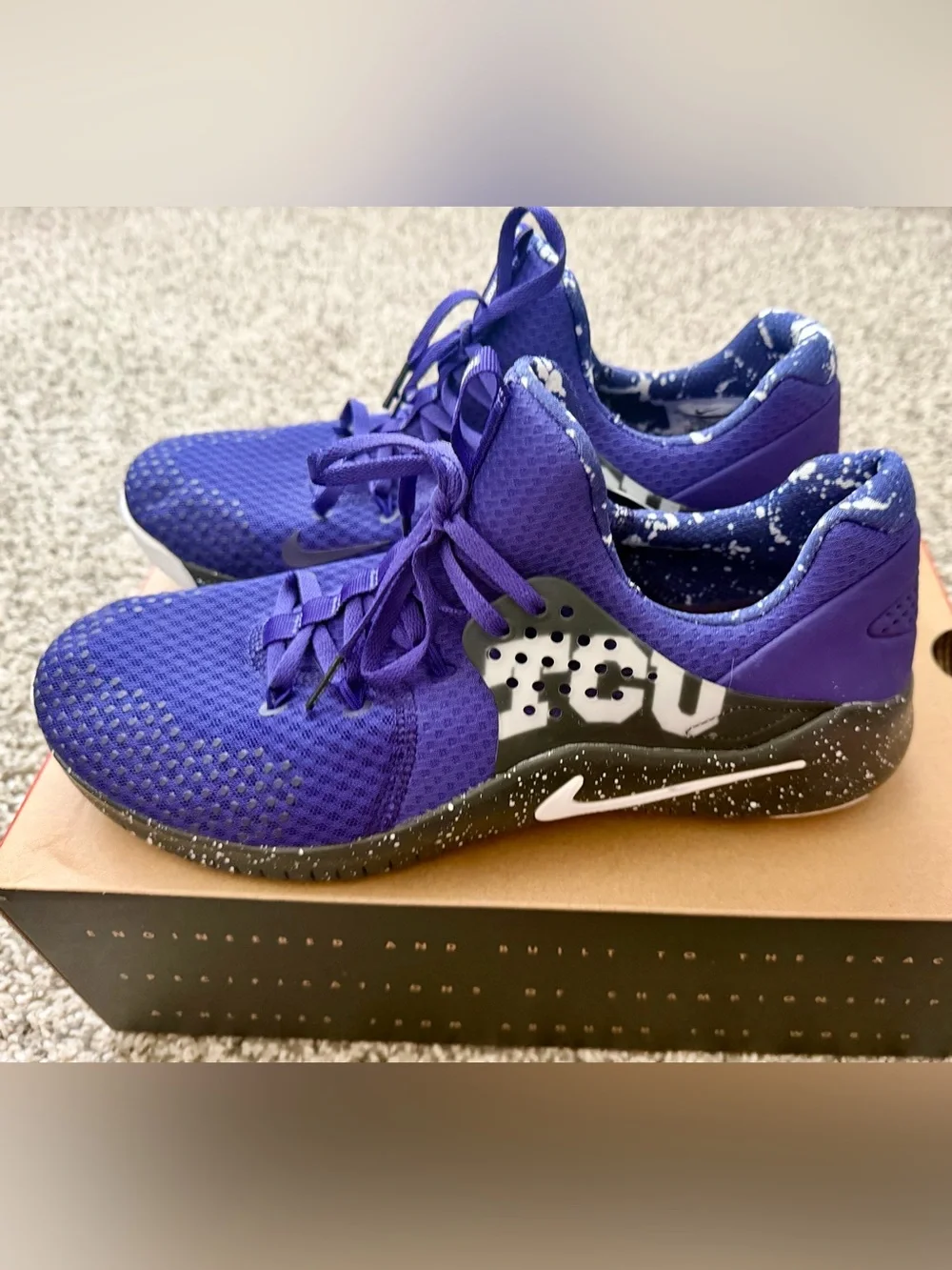 Nike Free TR 8 Mens Size 12 TCU Horned Frogs Purple Running Shoes